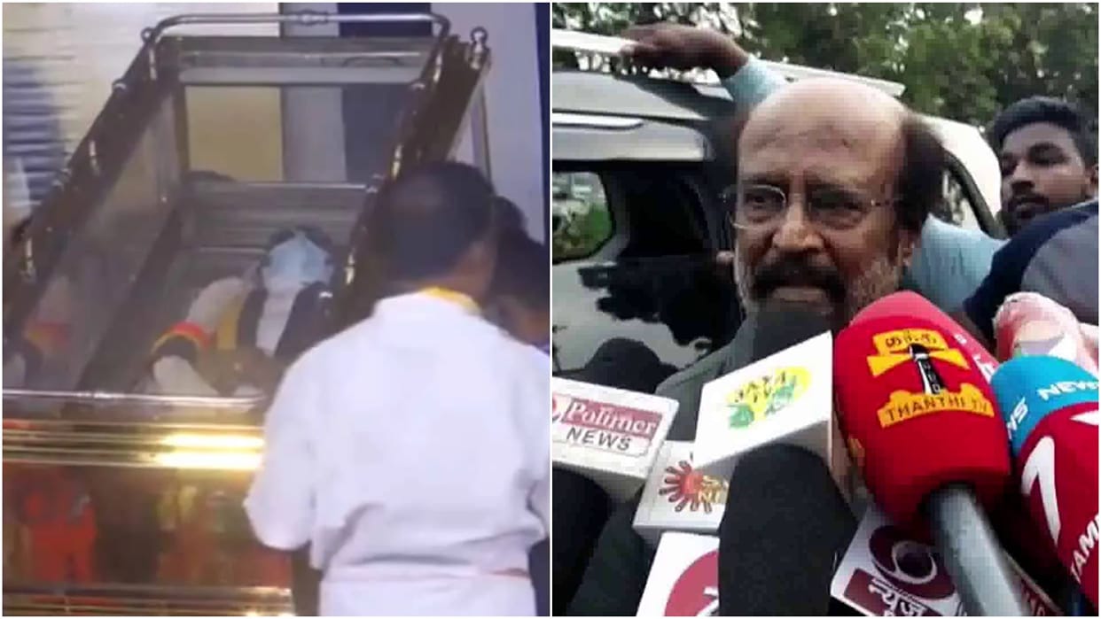 Pay tribute to DMDK chief and Actor Vijayakanth at Island ground Anna Salai Rajinikanth says it is painful