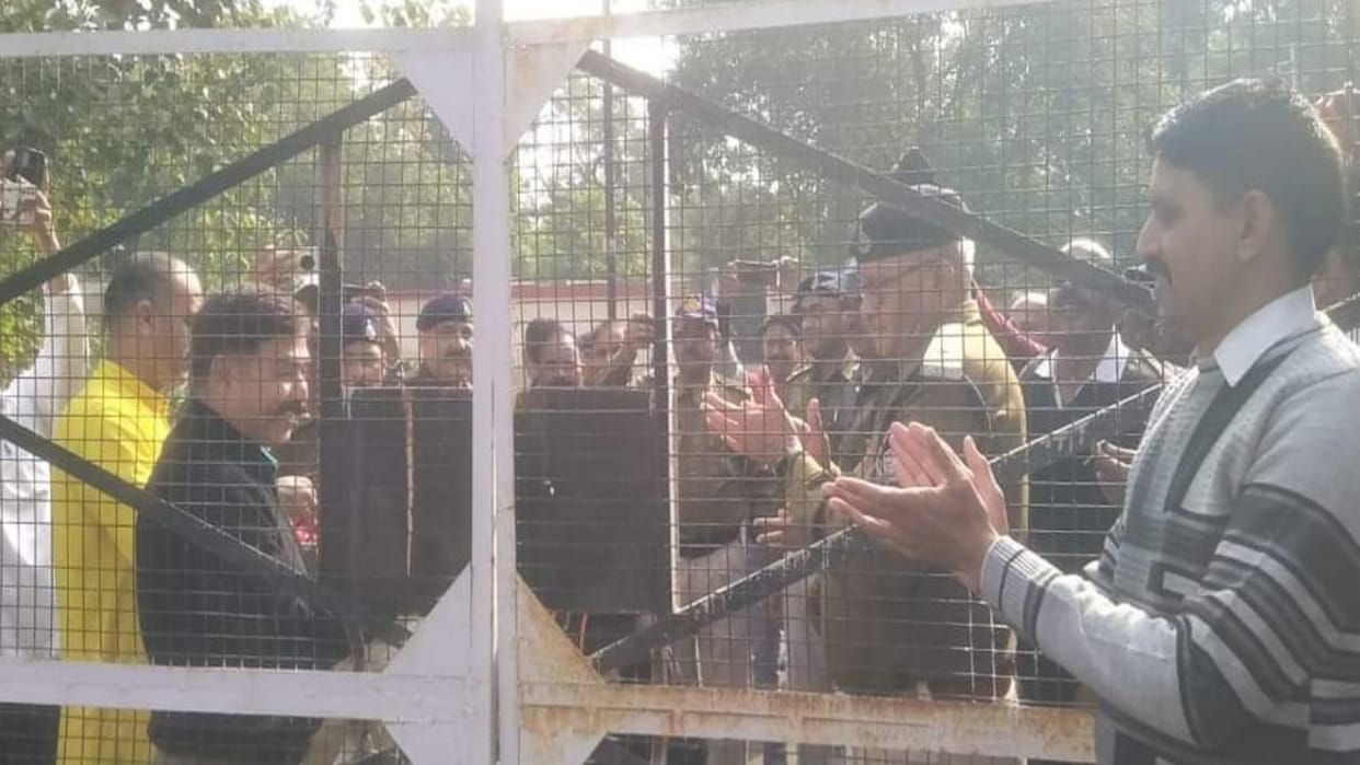 The closed gate of 32nd Corps located at Police Line was opened