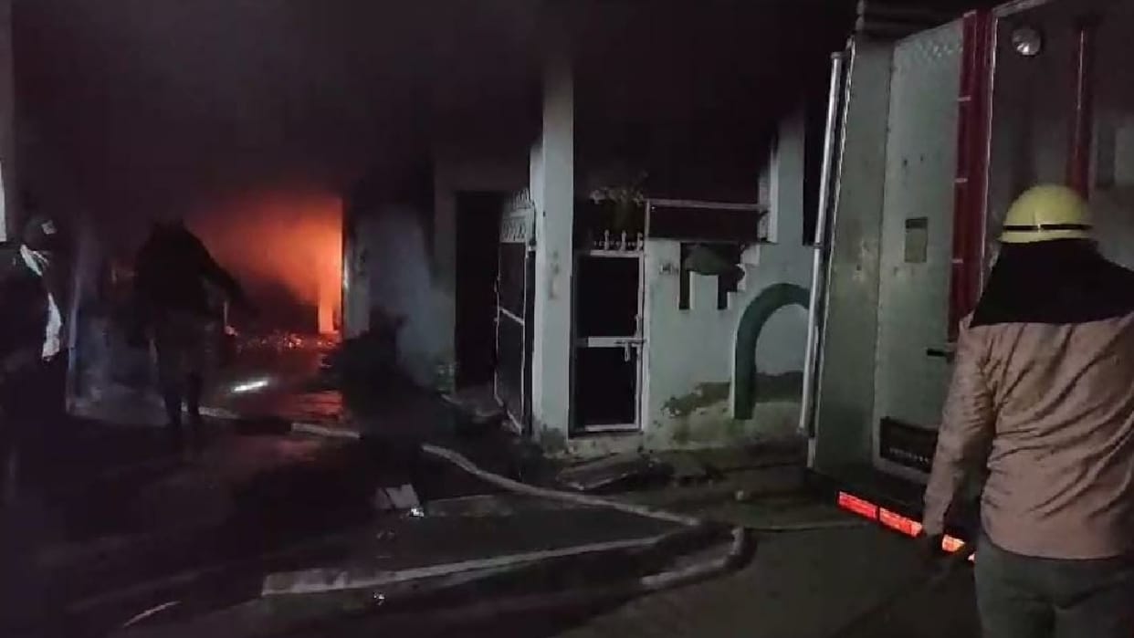Massive fire broke out in warehouse of disposable goods in Rewari, under control after five hours