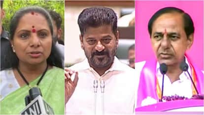 के कविता, सीएम रेवंत रेड्डी और पूर्व मुख्यमंत्री केसीआर (फाइल)