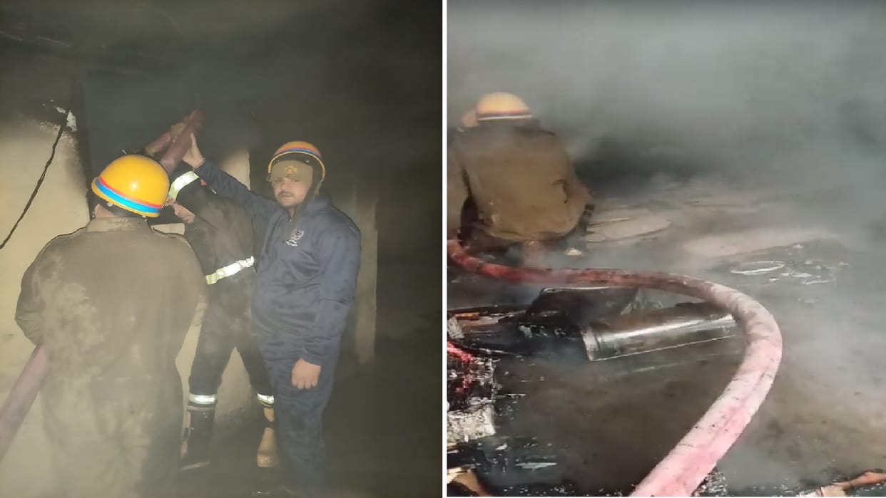 Fire broke out in furniture shop in four storey building in Ankur Vihar Ghaziabad