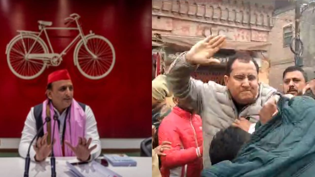 Meerut: Politics heated up over fighting in the House, Akhilesh Yadav says BJP in despair seeing defeat near
