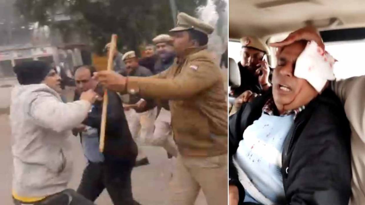 Lathicharge on guest teachers in Yamunanagar of Haryana