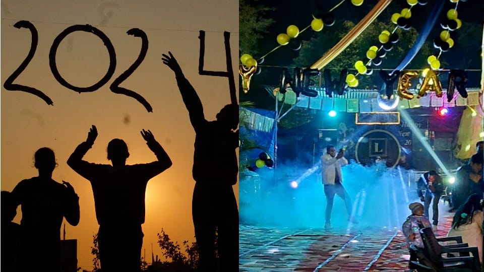 Happy New year 2024 Celebration in Uttarakhand Many Places dehradun mussoorie nainital auli Photos