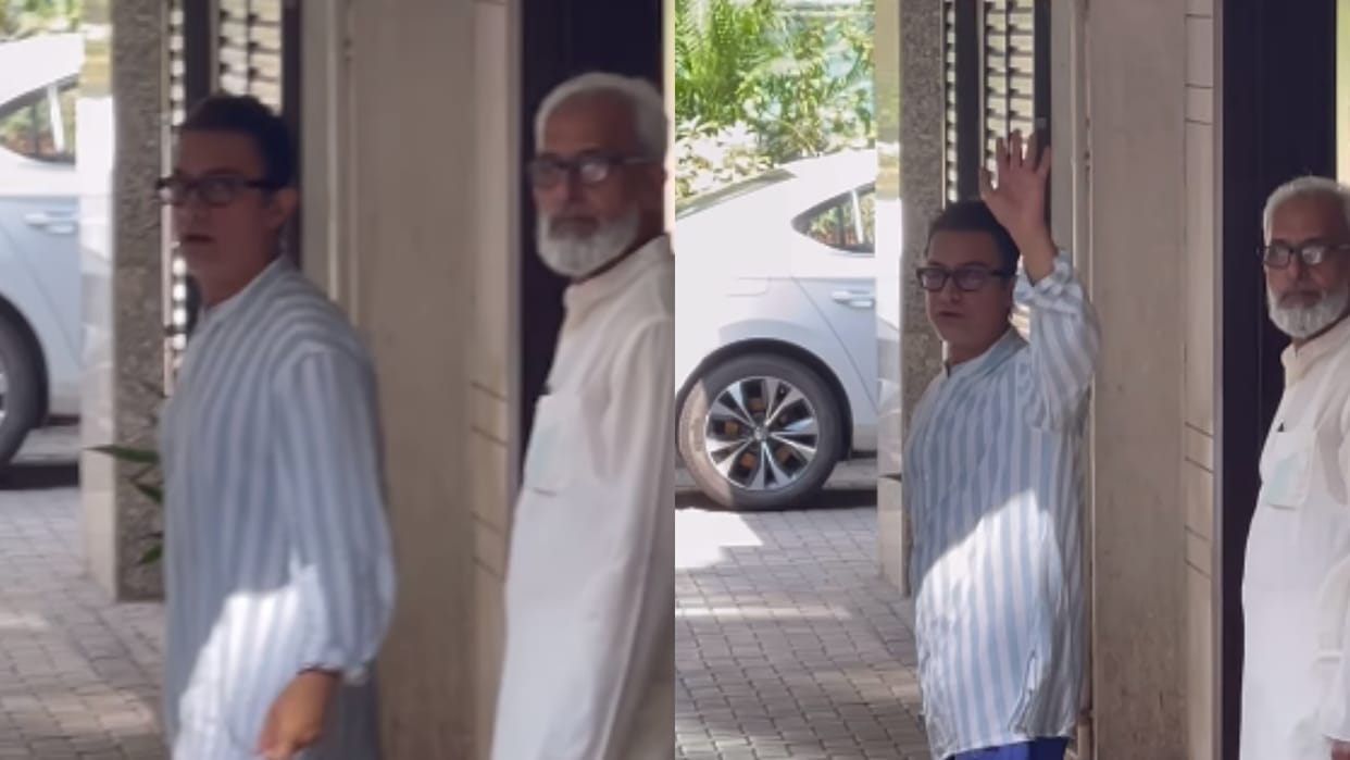 Ira Khan Wedding Preparations Bollywood Actor Aamir Khan Spotted at Reena Dutta House
