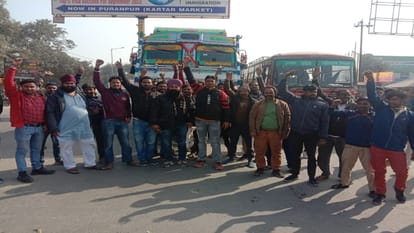 Drivers Protest New Law For Road Accidents in Bareilly