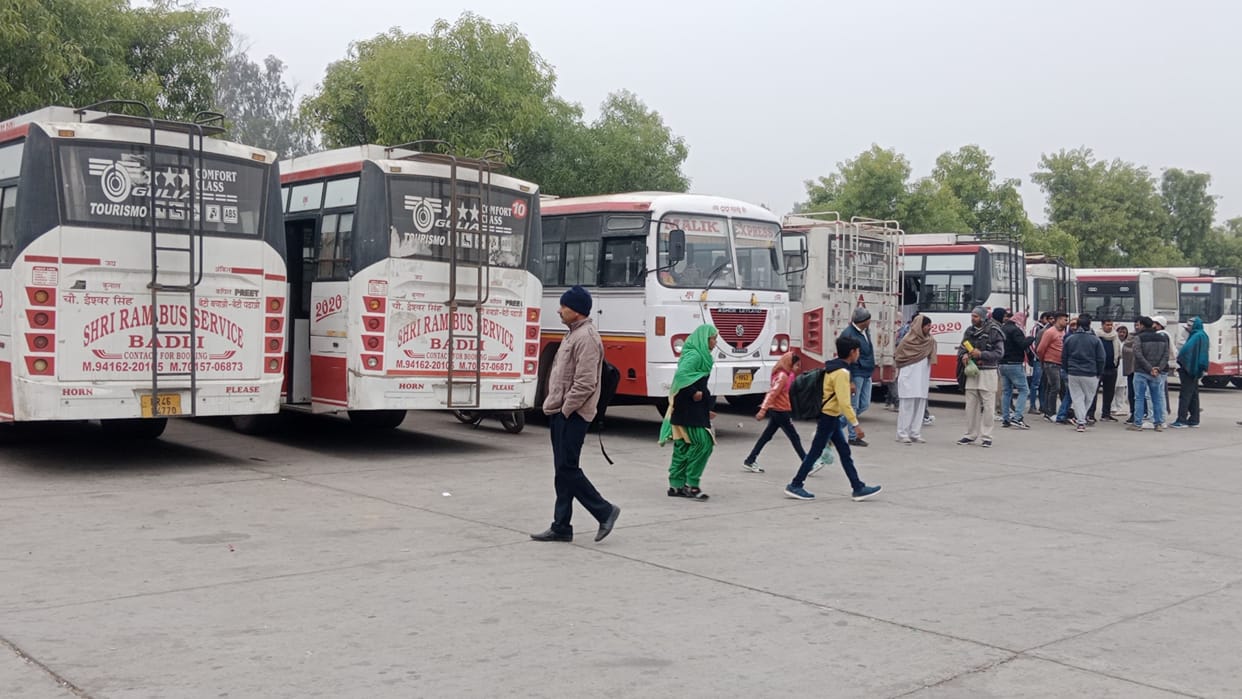 Private bus operators and truck union protest against hit and run law