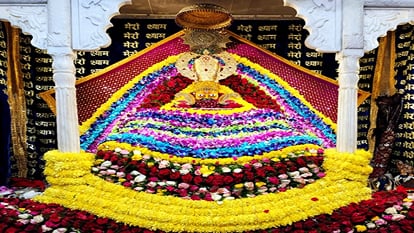 Devotees gathered to visit Khatushyam temple
