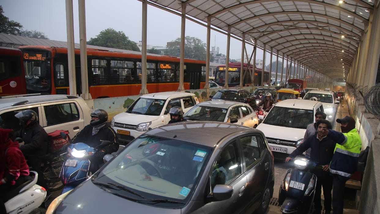 New Year Celebration Crowd of people seen from roads to religious places in Delhi