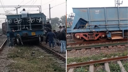 ट्रैक से उतरी मालगाड़ी