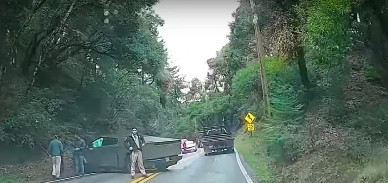 Electric Pickup Truck Tesla Cybertruck faces its first crash on public roads in US