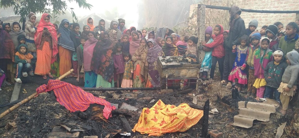 Bihar: Entire family dies in fire in Begusarai, husband, wife, two children burnt alive, Begusarai fire case