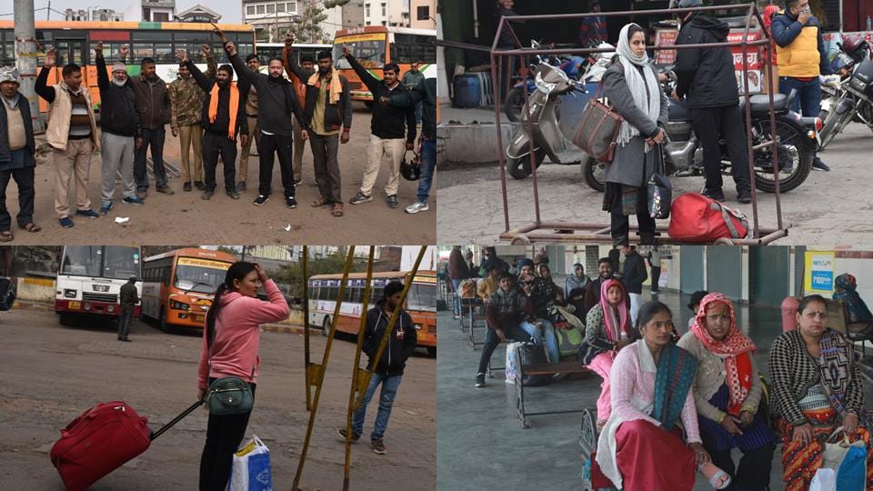 Drivers Strike: Due to drivers strike, wheels heavy vehicles got jammed, passengers kept wandering for buses