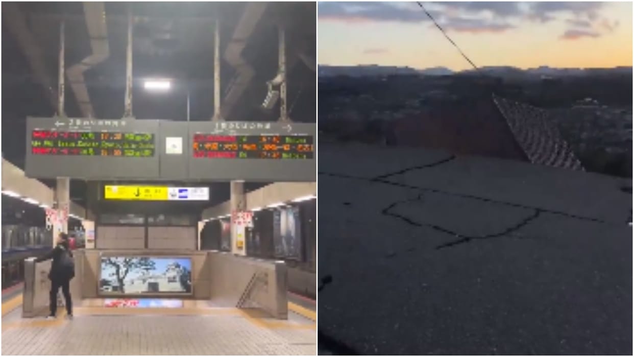 Earthquake in japan impact of quake recorded in camera