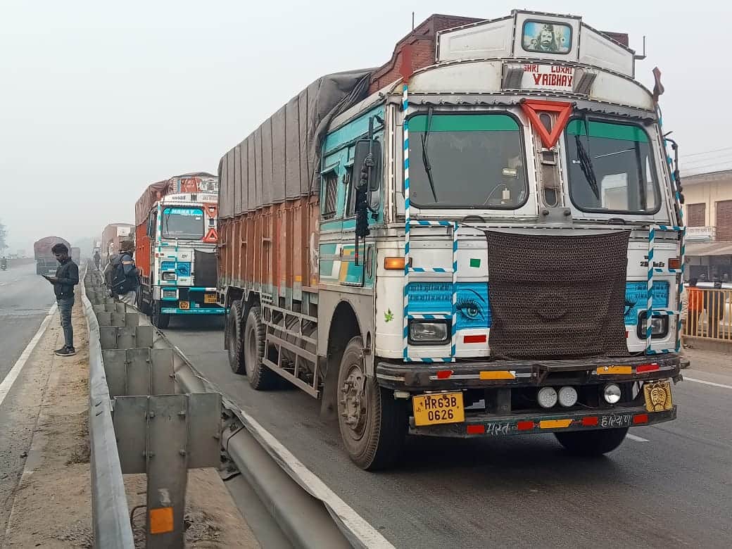 30 petrol pumps dry, vegetable and milk carts also affected; Effect of trucks strike in pictures
