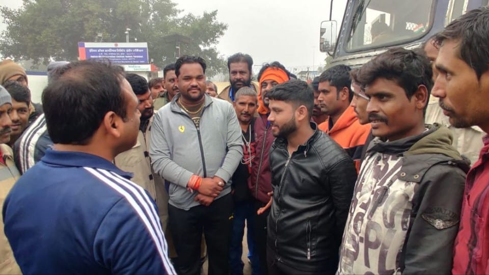 truck bus drivers strike hadtal petrol diesel pump news