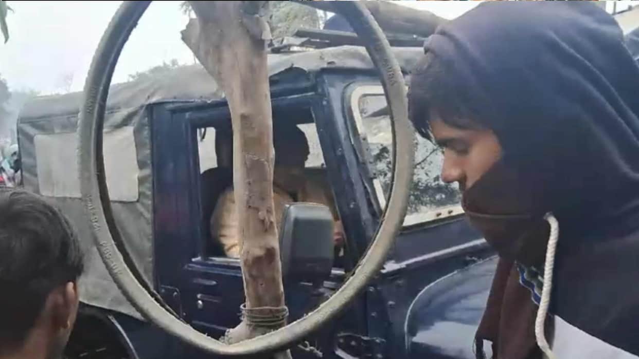 three seriously injured by police jeep in kushinagar