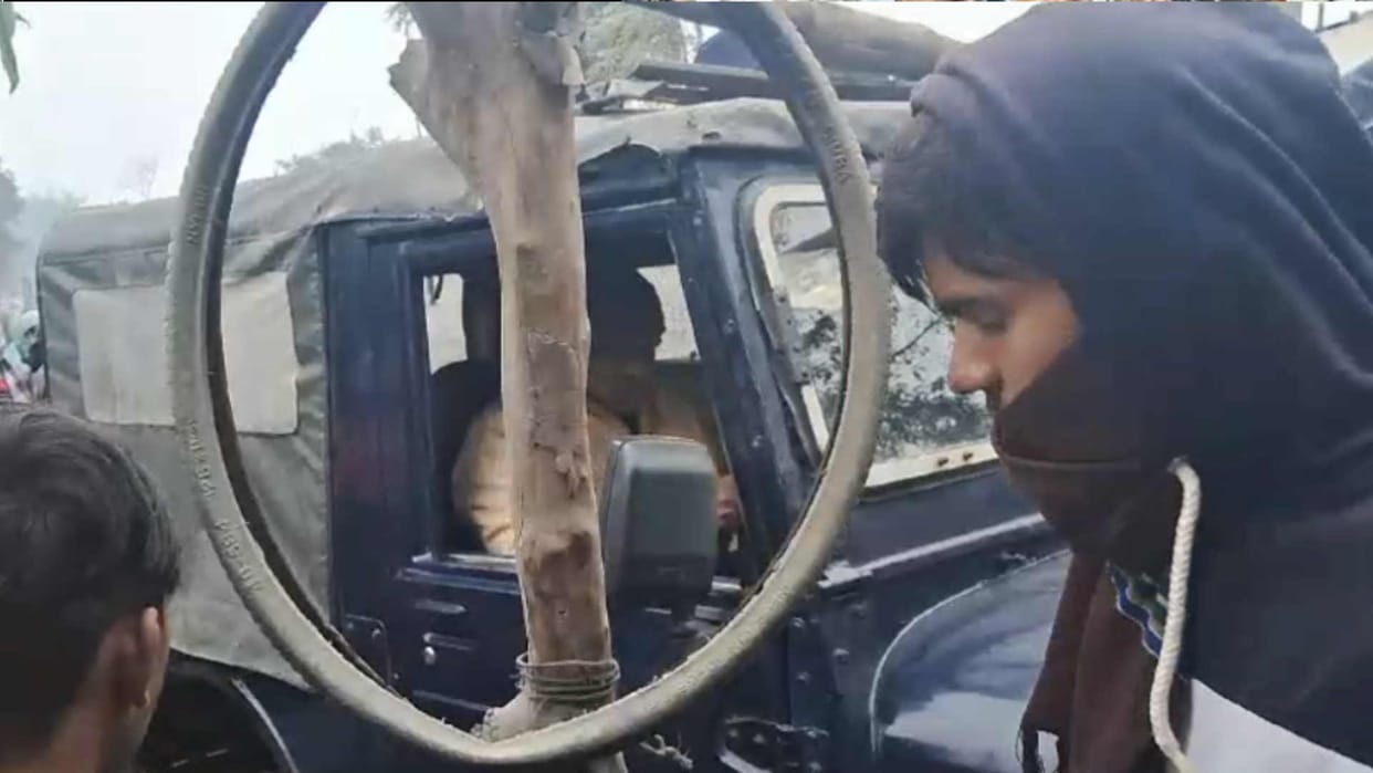 three seriously injured by police jeep in kushinagar