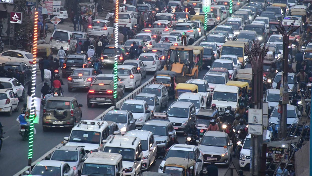 People troubled due to strike by car drivers roads got jammed during New Year celebrations