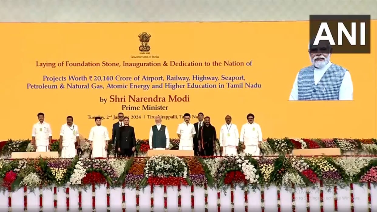 pm modi tamil nadu lakshadweep kerala visit live tiruchirappalli airport terminal news updates