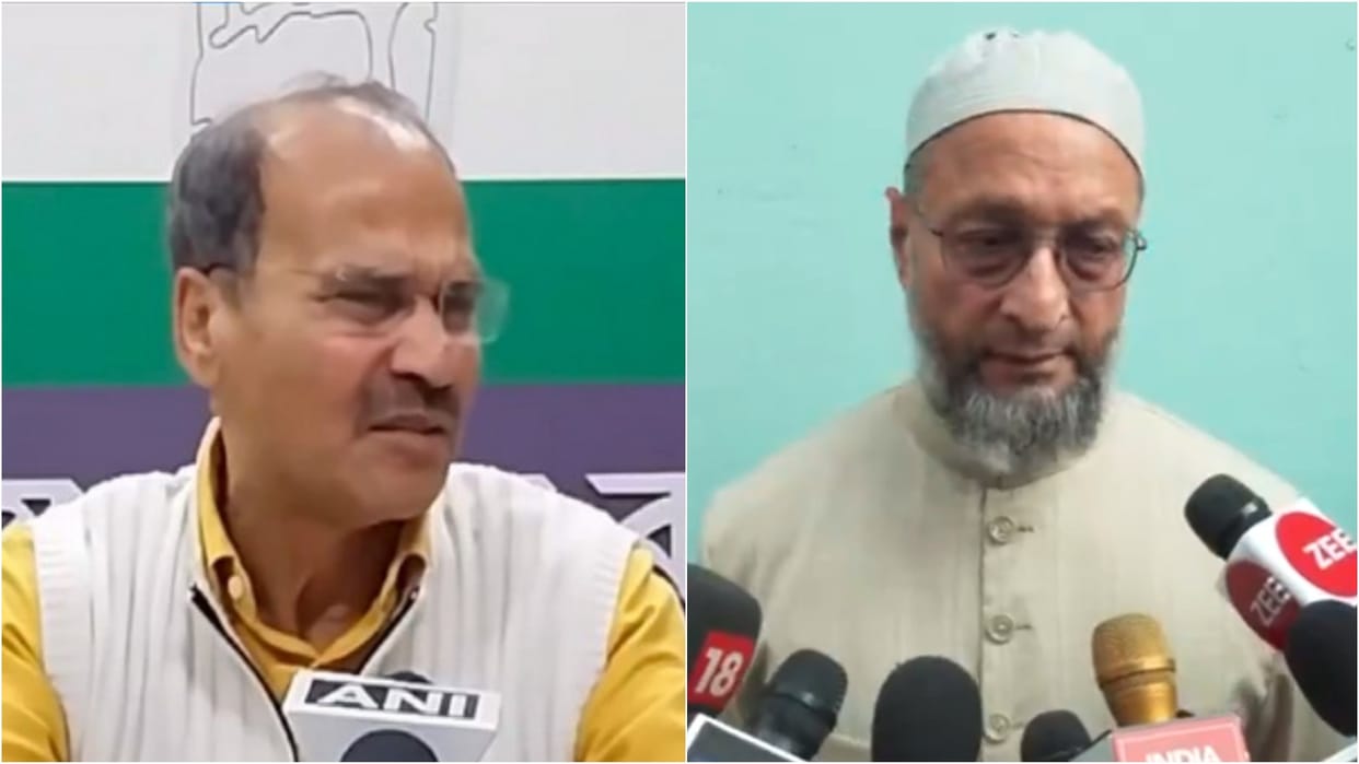 Owaisi Masjid Remark Adhir Ranjan Congress Distances from statement VHP Legal Action Warning
