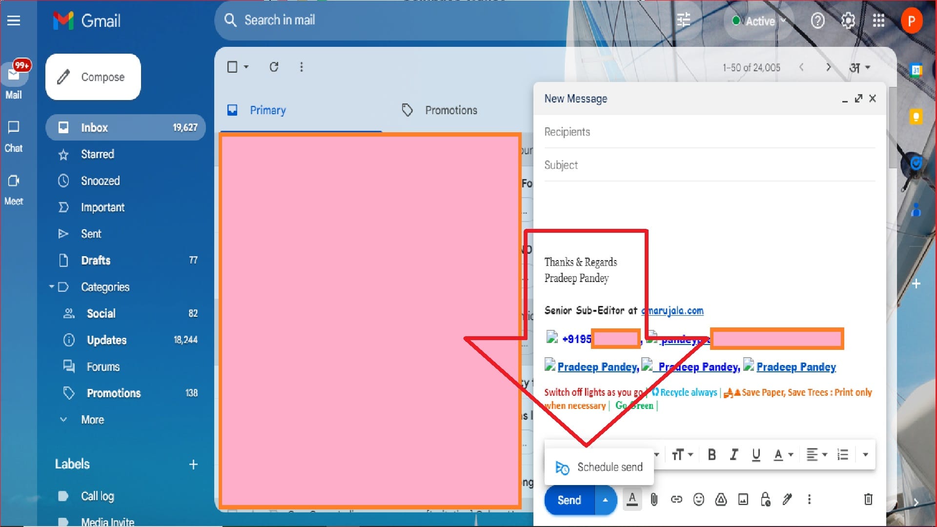 How to Schedule gmail