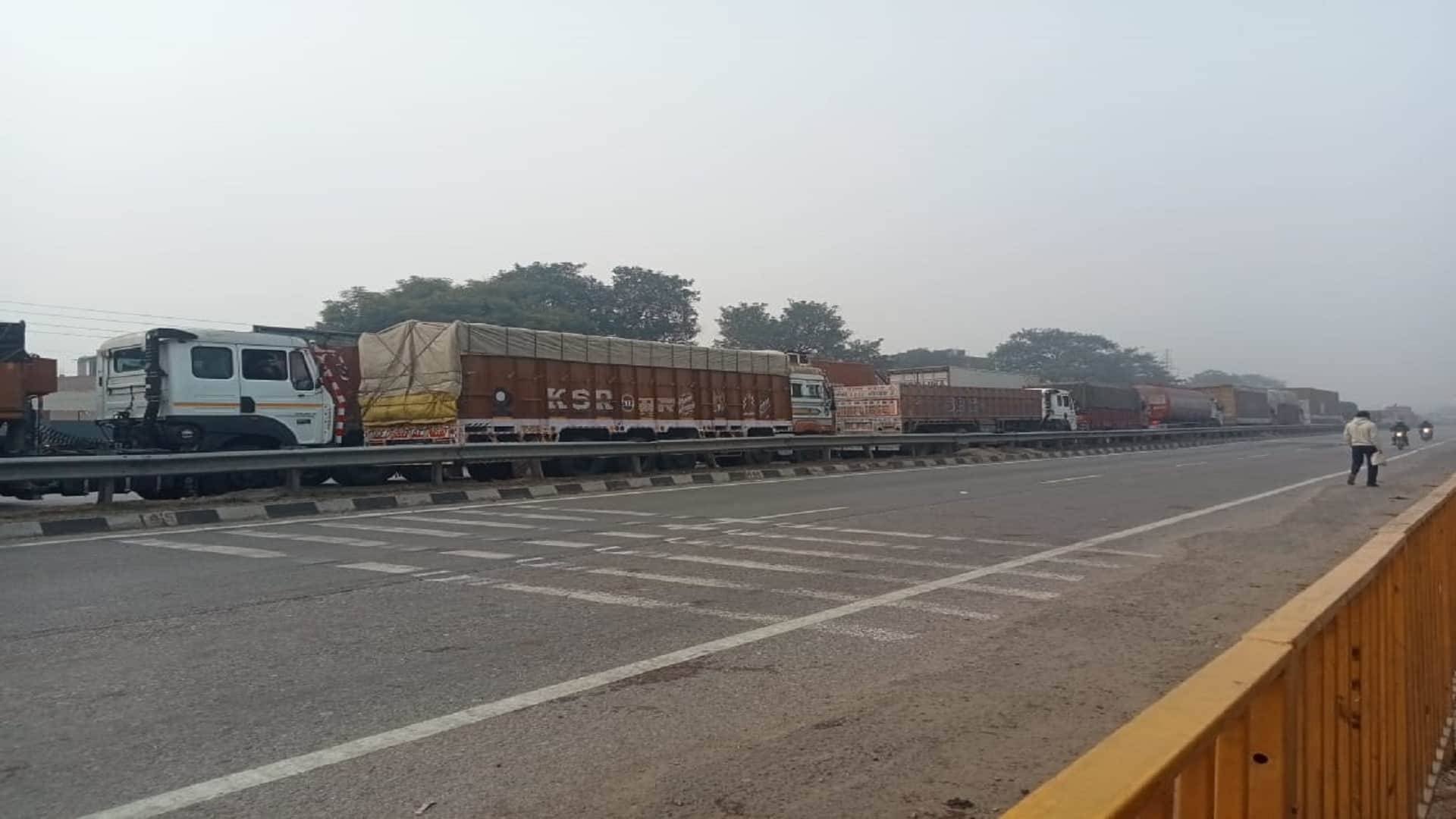 30 petrol pumps dry, vegetable and milk carts also affected; Effect of trucks strike in pictures