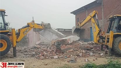 Kannauj Case History Sheeter Ashok Yadav Munua house razed to ground bulldozer constable Sachin Rathi  Murder