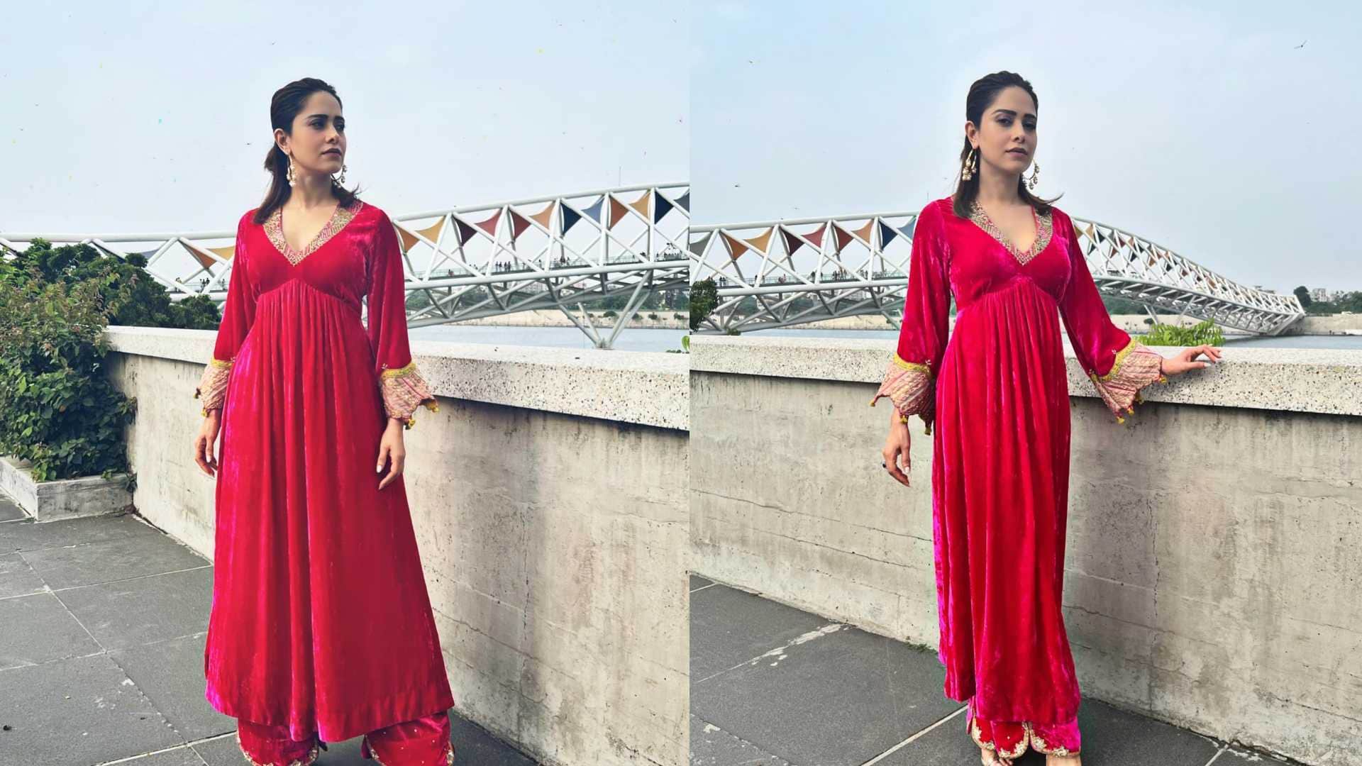 Lohri Outfit Ideas trendy Velvet Suit Designs for lohri festival