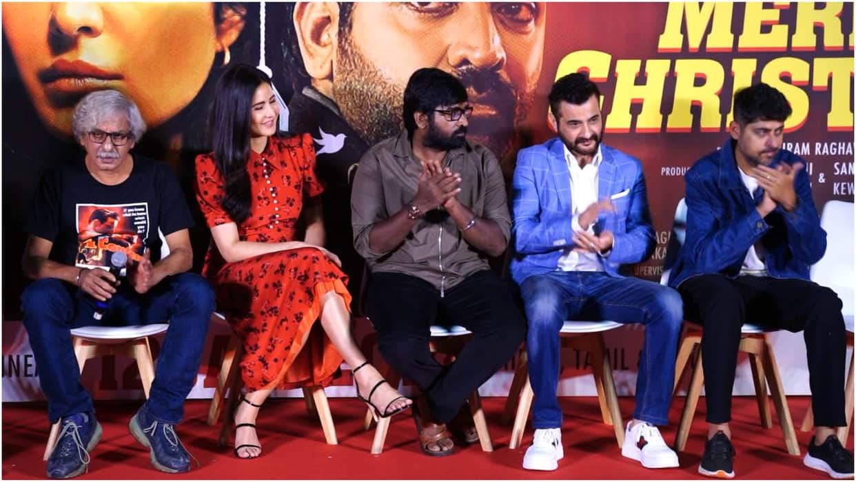 pc of film merry christmas with katrina kaif vijay sethupathi Sanjay Kapoor and director sriram raghavan