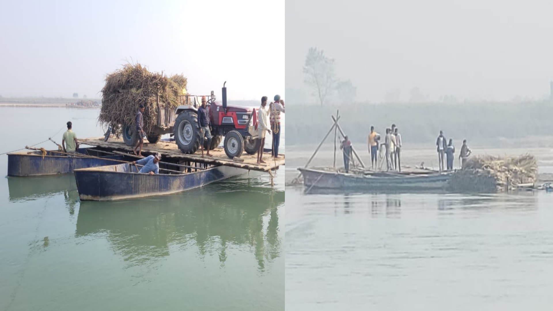 Boat overturned in Ganga tractor-trolley laden with sugarcane fell Driver companion got injured Roorkee news