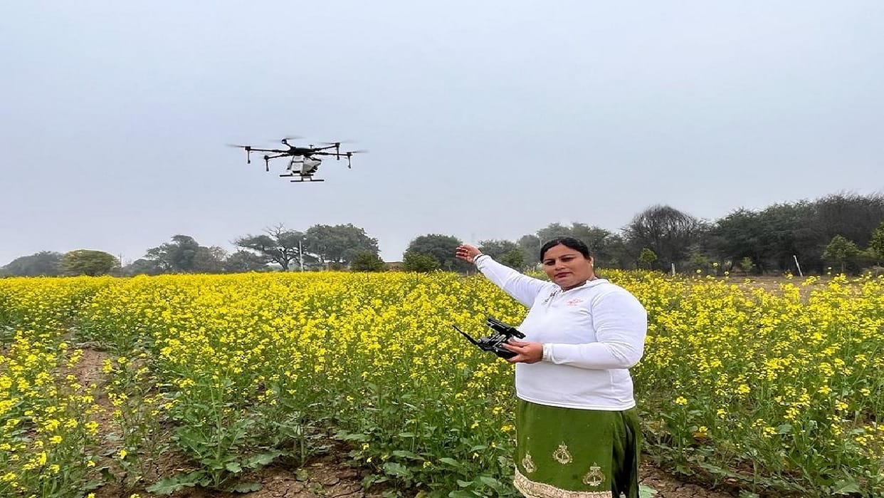Women can become self reliant by becoming drone pilot, learning drone flying from TTC center of Hisar