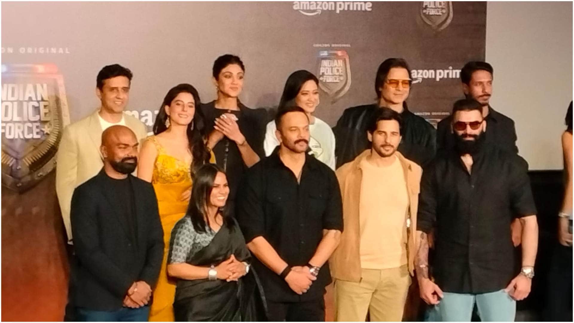 Indian Police Force: Rohit Shetty Sidharth Malhotra Shilpa Shetty Vivek at Prime Video Series Trailer Launch