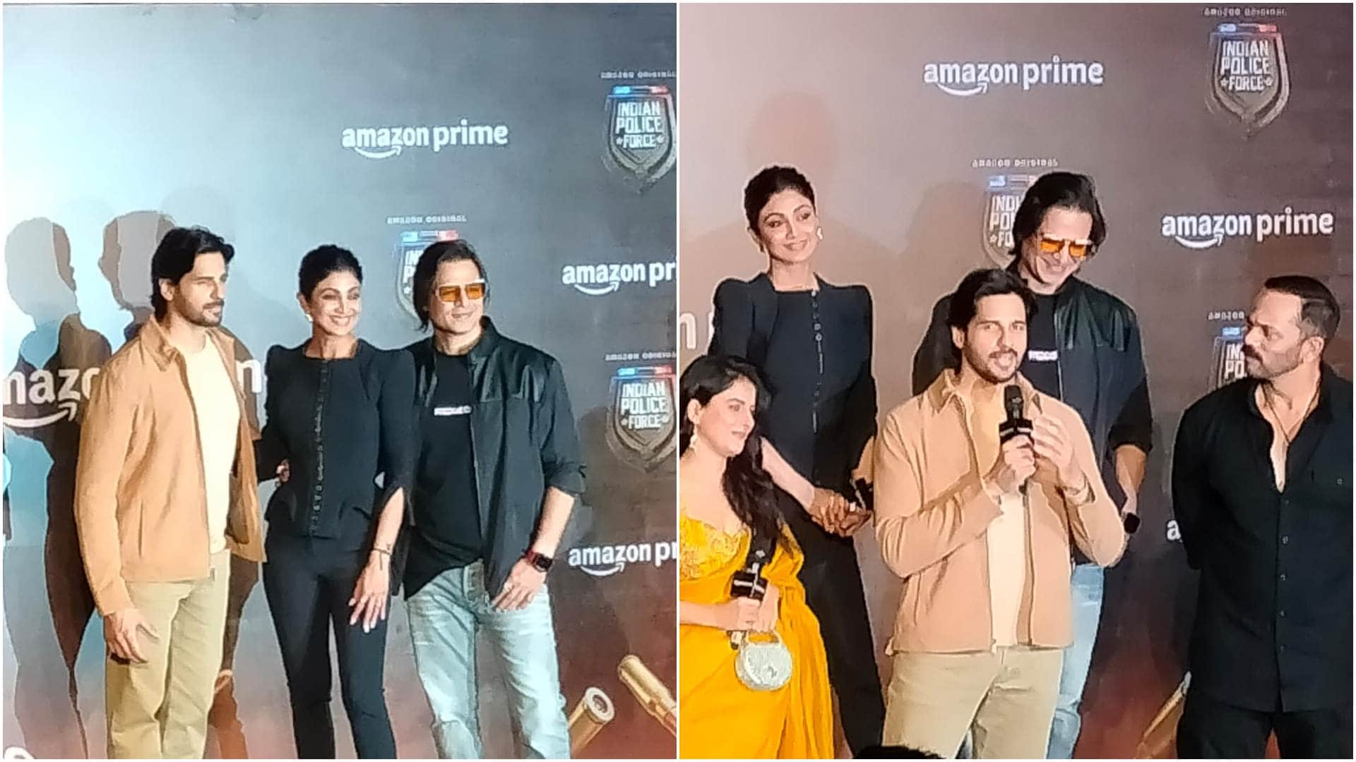 Indian Police Force: Rohit Shetty Sidharth Malhotra Shilpa Shetty Vivek at Prime Video Series Trailer Launch