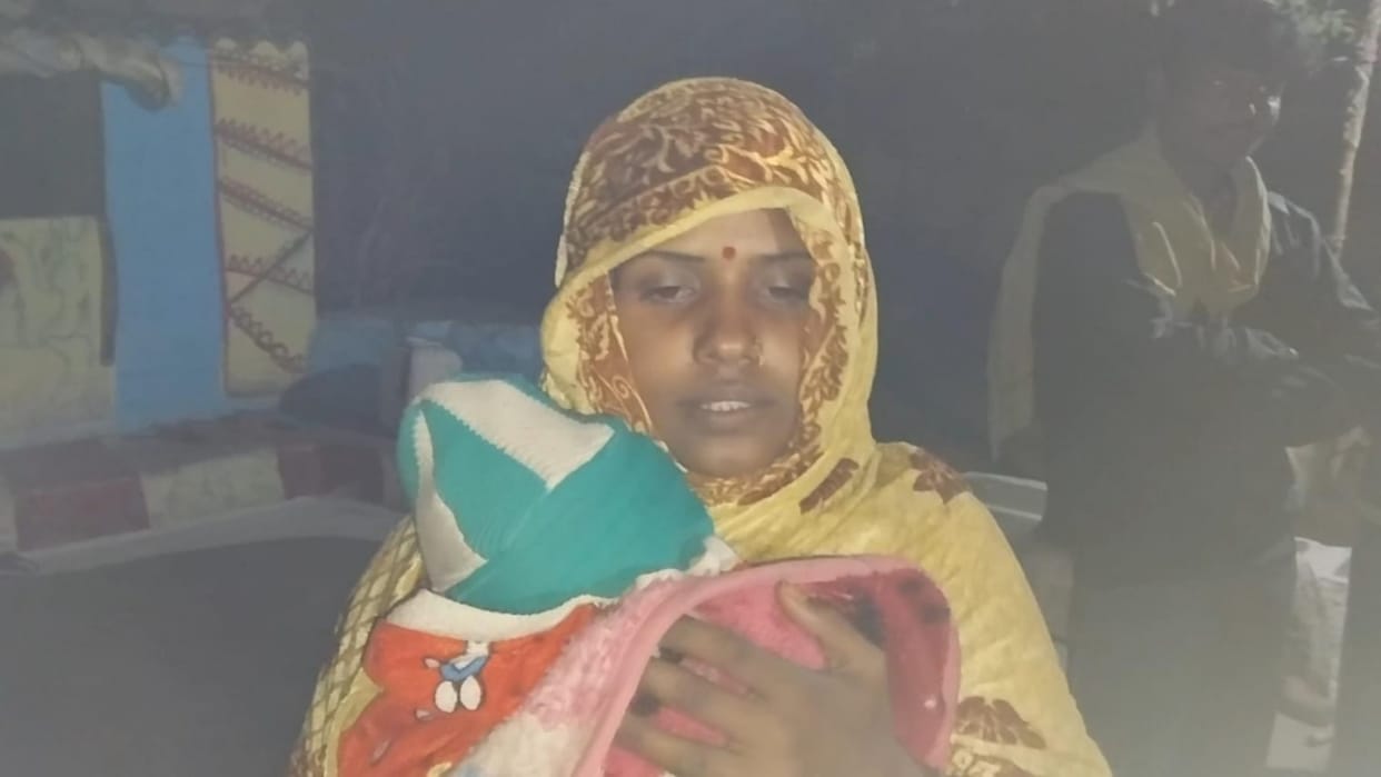Damoh Due to dispute with wife one month old baby was made to lie on a swing tied to tree in cold