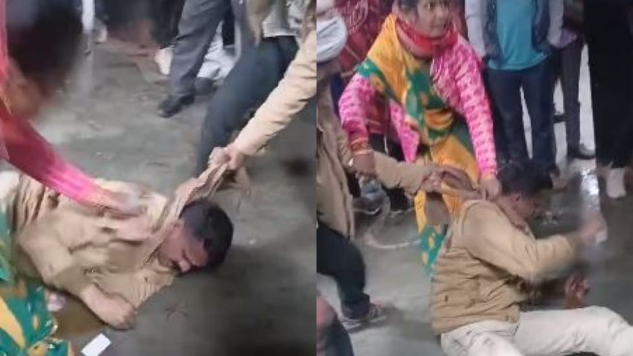 GRP constable assaulted in Sagar Man and woman beat him to death with shoes and slippers at railway station