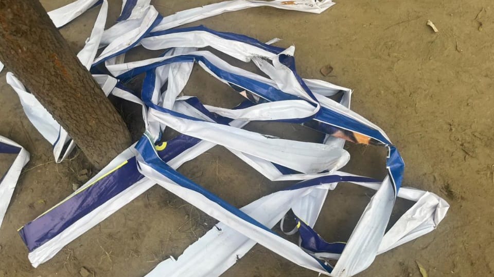 Mischievous elements tore down flex boards of Guru Gobind Singh in jalandhar