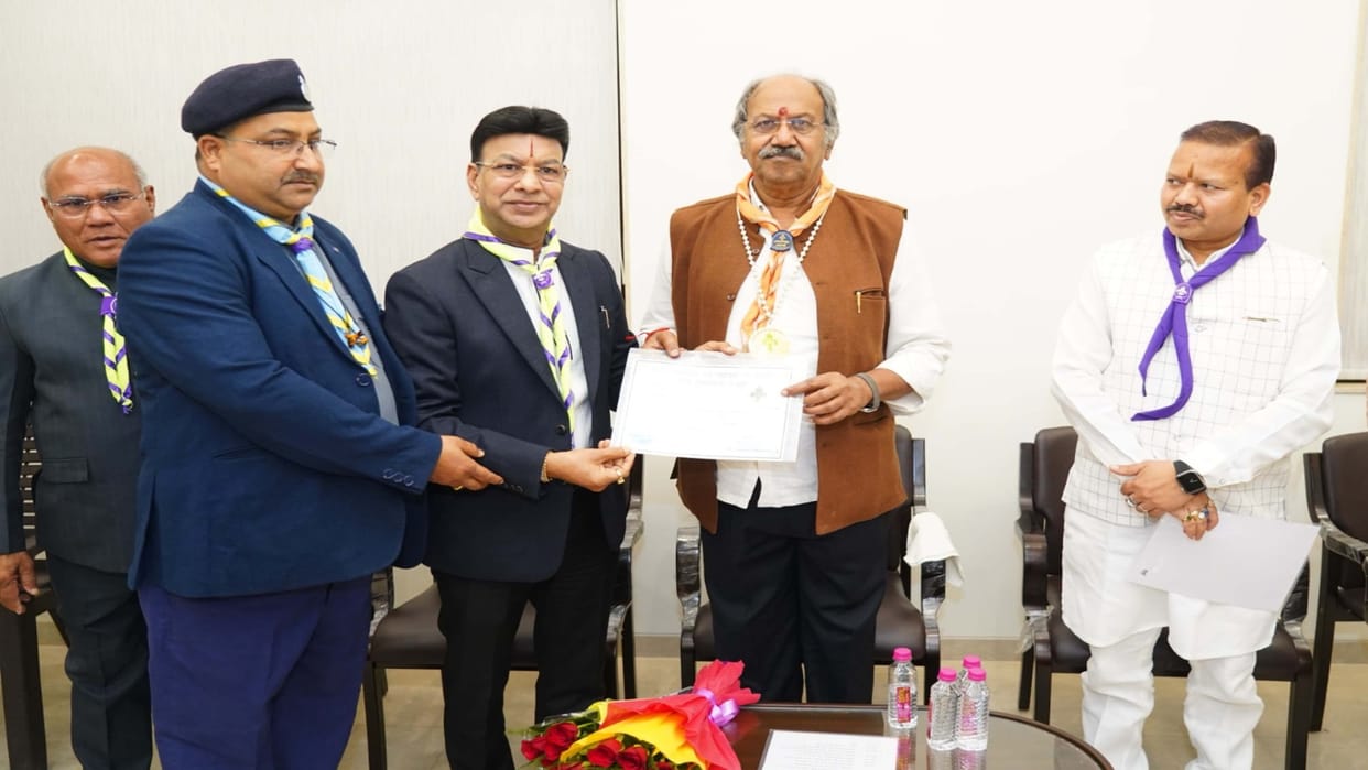 Raipur news: Education Minister Brijmohan Agrawal became president of Bharat Scouts and Guides Chhattisgarh un