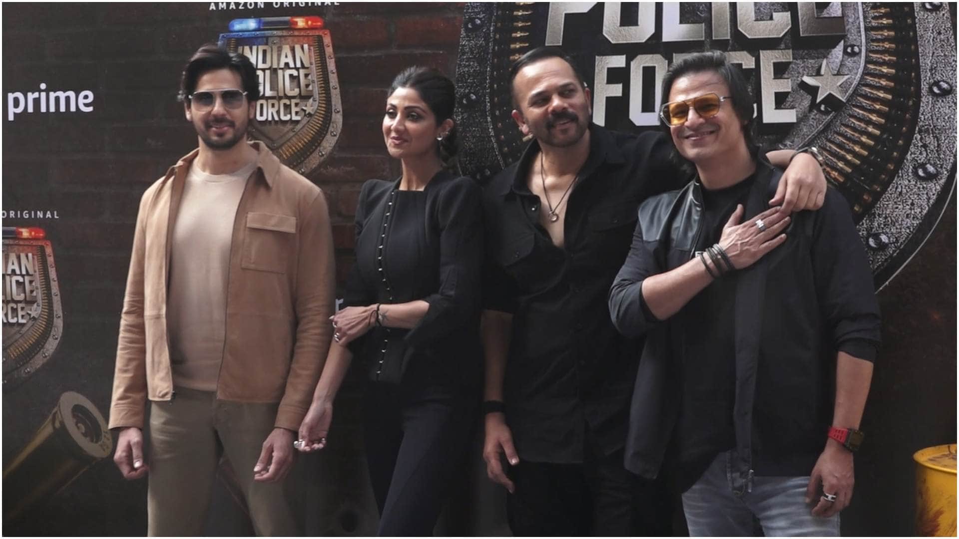 Indian Police Force: Rohit Shetty Sidharth Malhotra Shilpa Shetty Vivek at Prime Video Series Trailer Launch