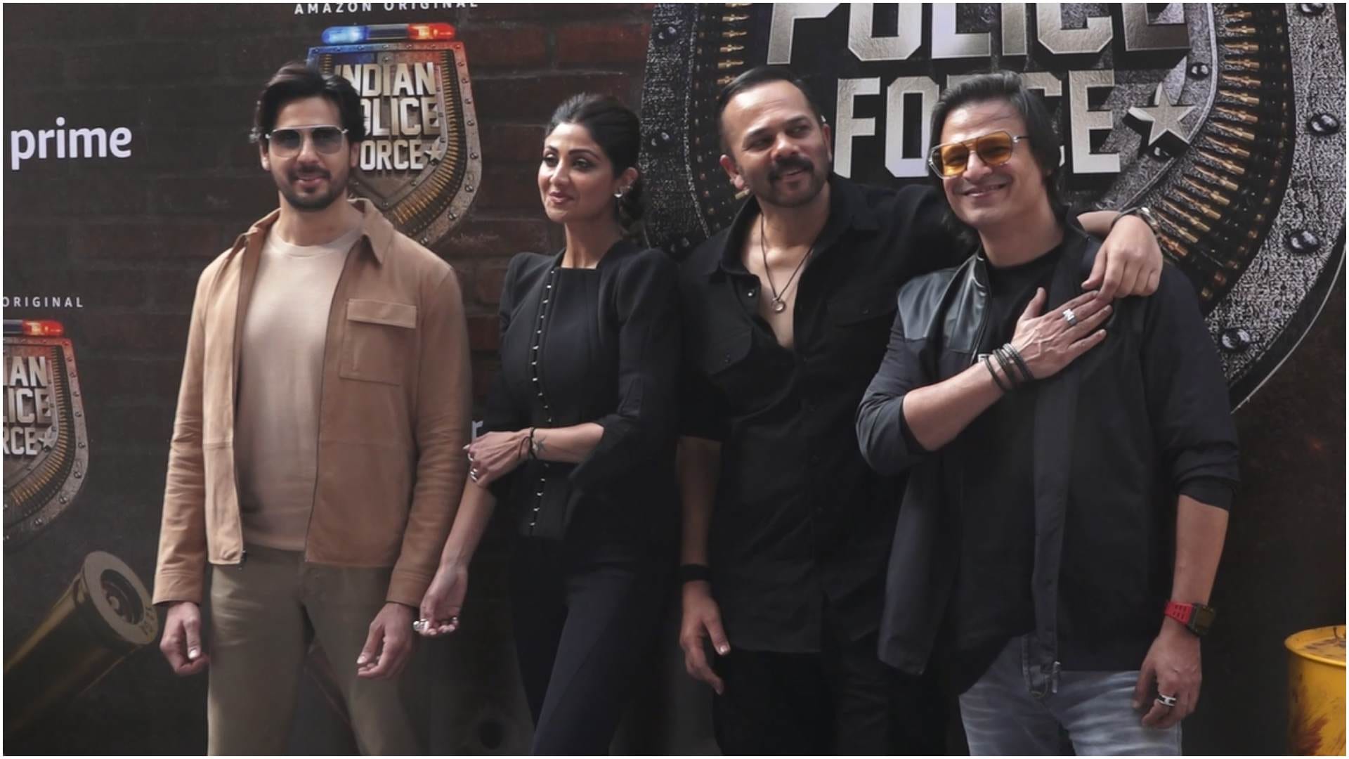 Indian Police Force: Rohit Shetty Sidharth Malhotra Shilpa Shetty Vivek at Prime Video Series Trailer Launch