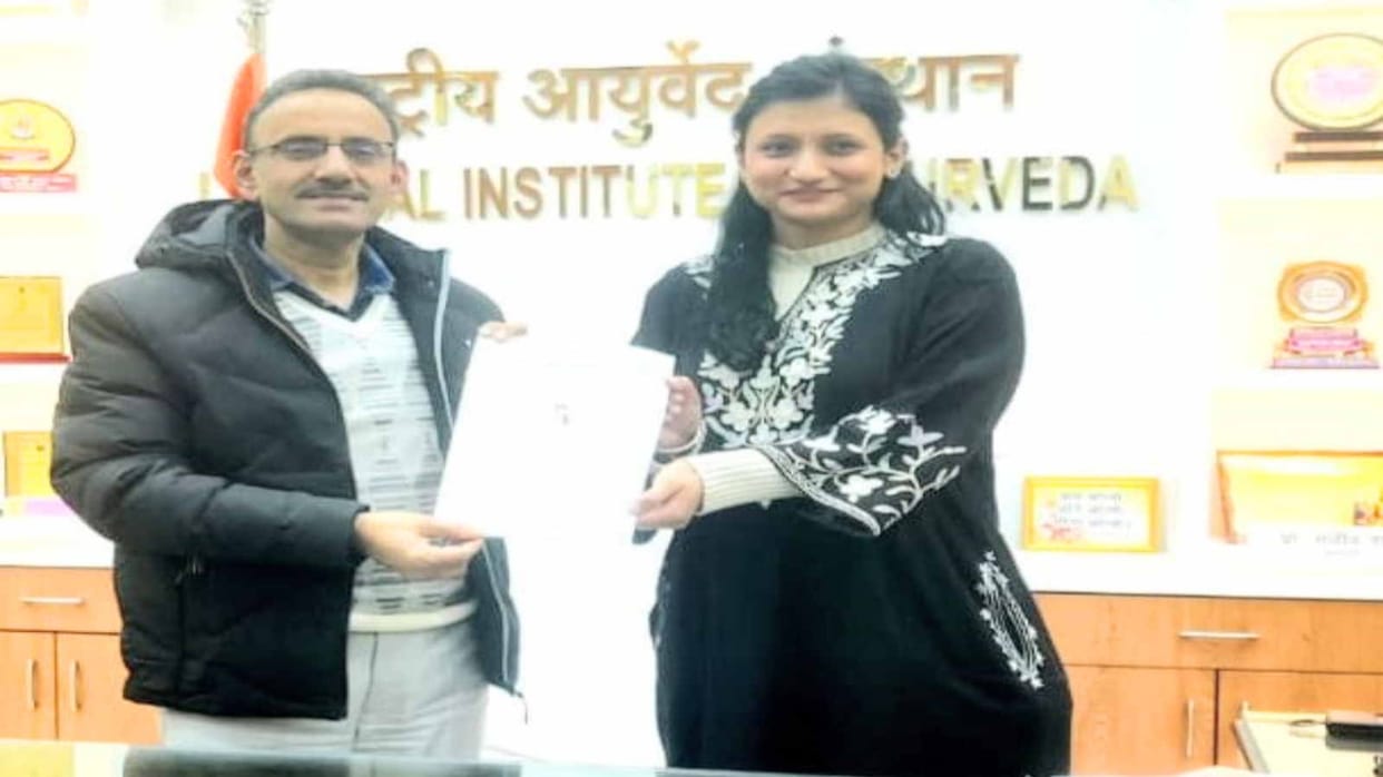 Dr. Ankita of Kinnaur becomes Assistant Professor in National Institute of Ayurveda