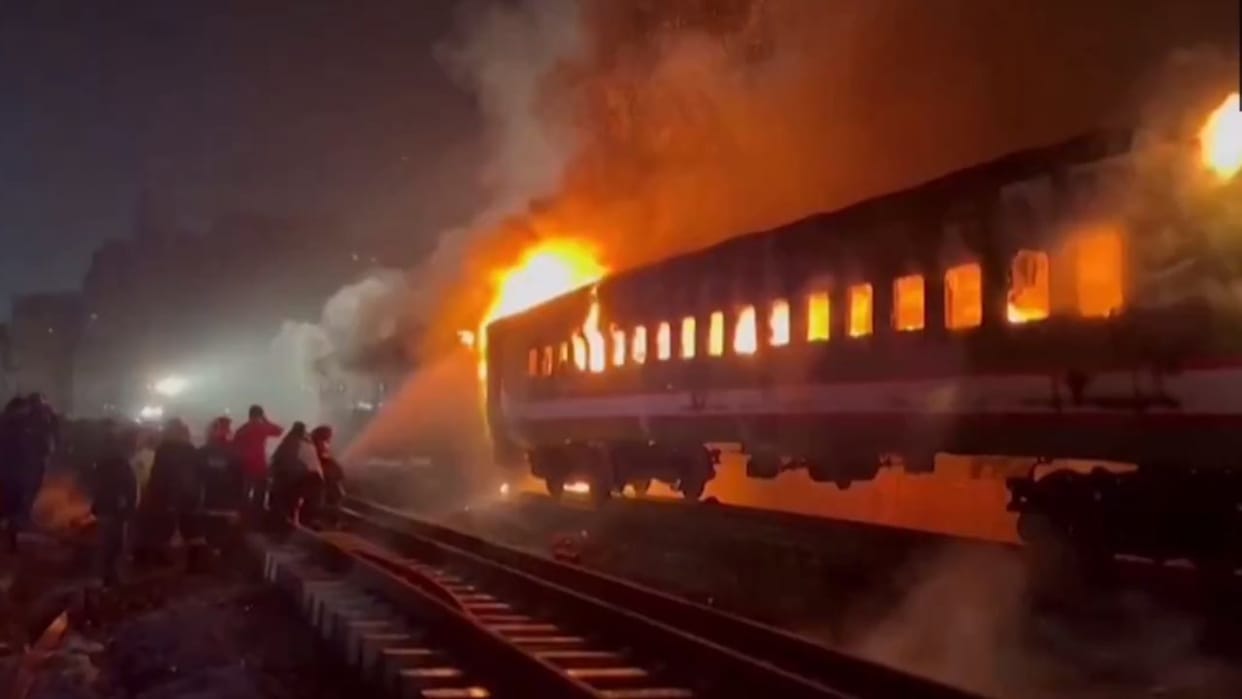 Violence in Bangladesh train set on fire in Dhaka travelling from town bordering India News Updates