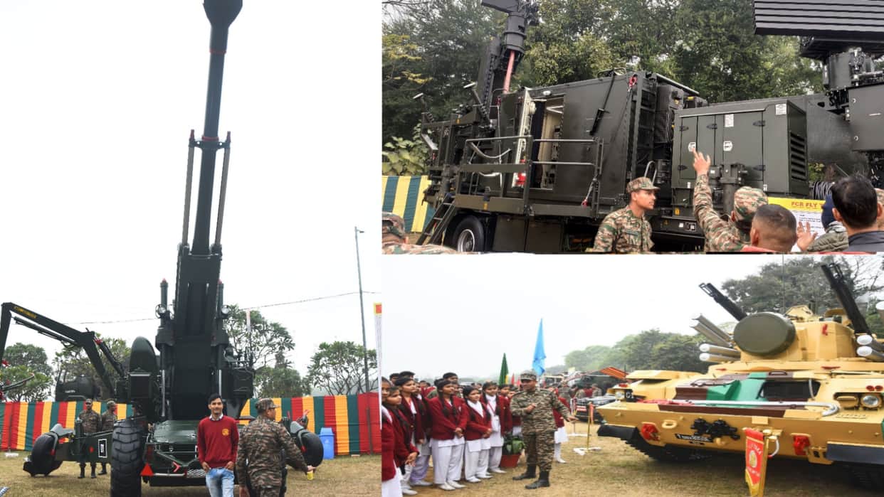 Exhibition of weapons in Know your Army Mela in Lucknow.