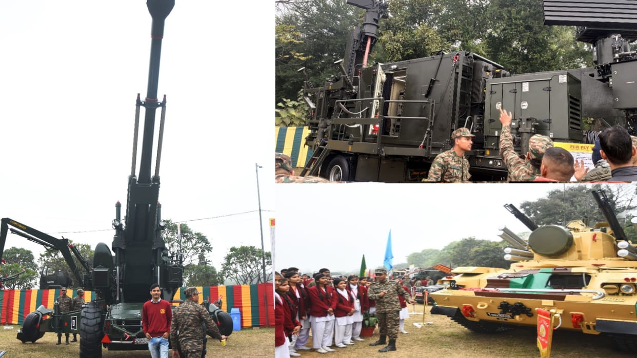 Exhibition of weapons in Know your Army Mela in Lucknow.