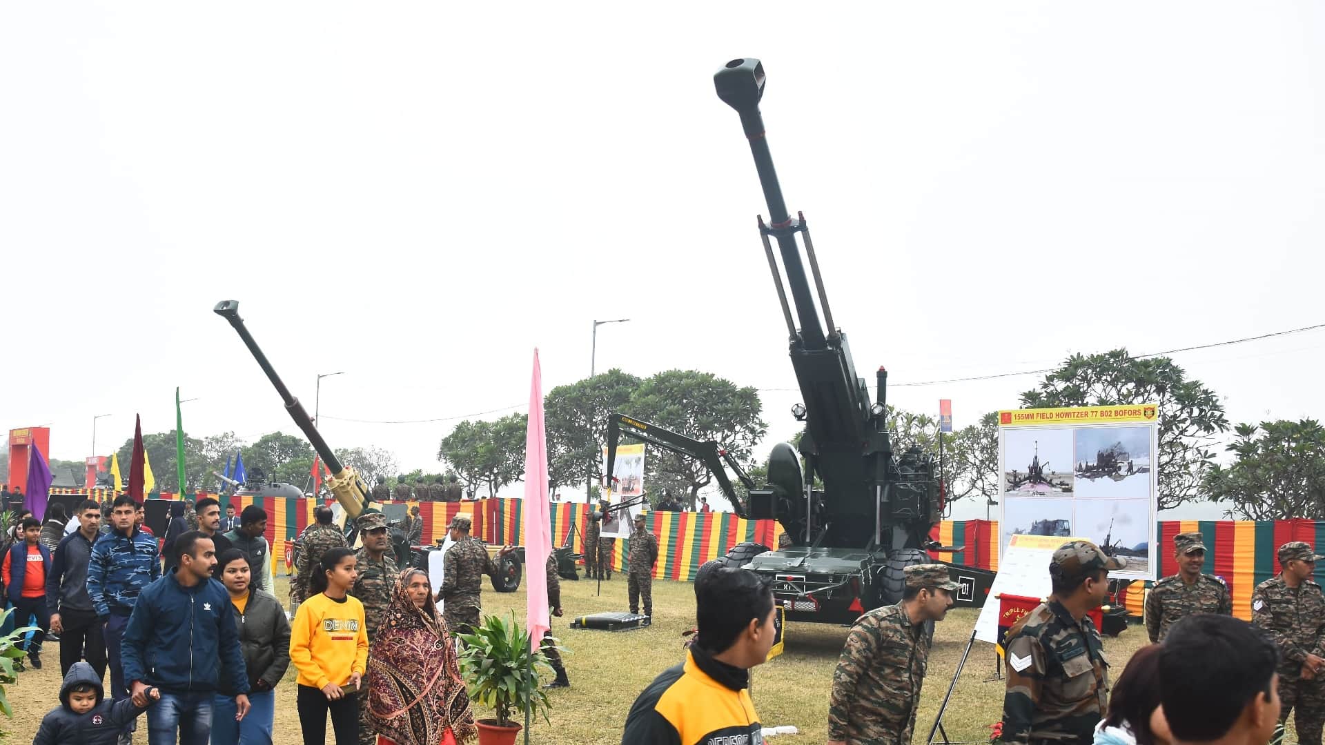 Exhibition of weapons in Know your Army Mela in Lucknow.