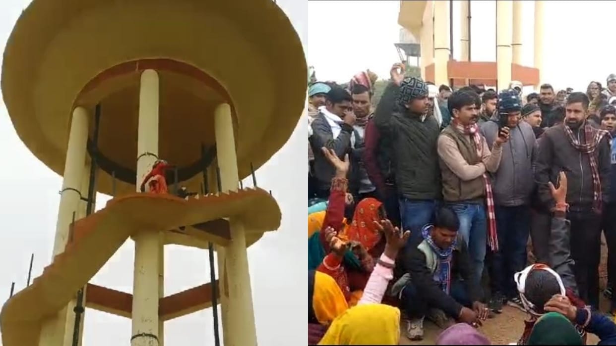 Rape victim climbs water tank with father in Dausa