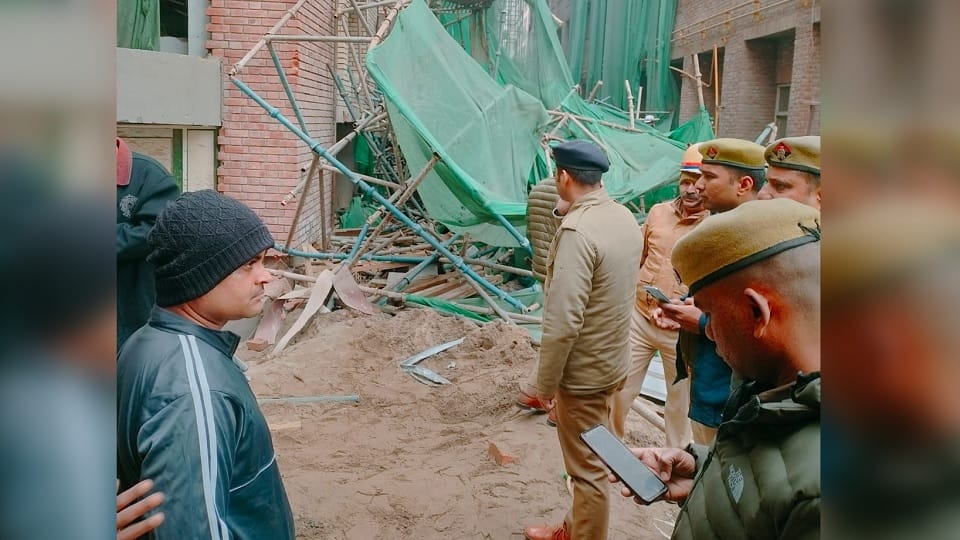 Accident during construction work in Sharda Hospital