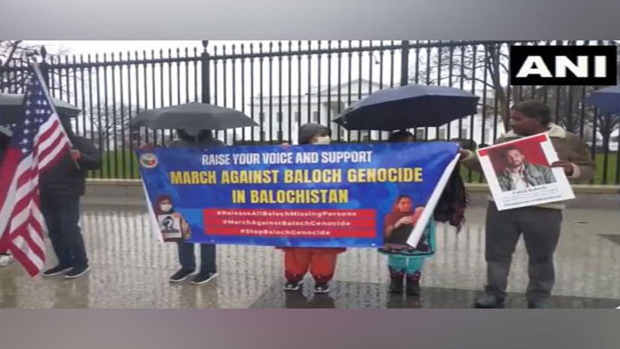 Members of Balochistan diaspora protest against Pakistan outside the White House