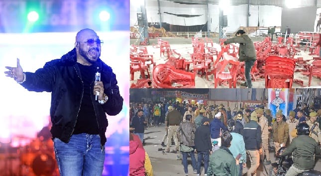 Etawah Festival, Youth gathered to listen to B Praaks songs, resources fell short, chairs were broken with hoo