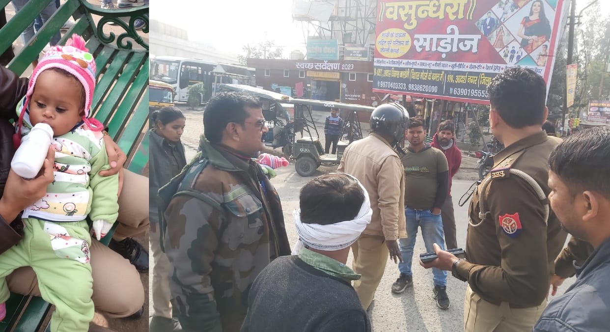 Six month old infant girl found on footpath in Unnao, police did not find mother and family members